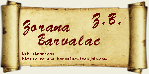 Zorana Barvalac vizit kartica